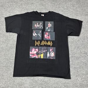Def Leppard XL Shirt Black Band Cotton Short Sleeve GUC